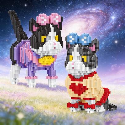2026 New High-Quality Cat Building Blocks, Unisex Series Assembling Toys, Challenging Adult Decor For Living Room, Great Gift For Friends And Family