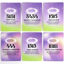 40张天使数字占卜卡 - 提供神圣指引、灵性疗愈和直觉 | 适合初学者和日常冥想塔罗牌 - 彩色 - 查看 4