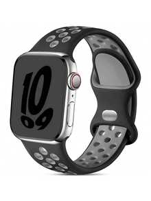 1条透气硅胶运动表带，柔软耐用，兼容 38mm、40mm、41mm、42mm、44mm、45mm、49mm，男女通用 - 彩色 - 查看 1