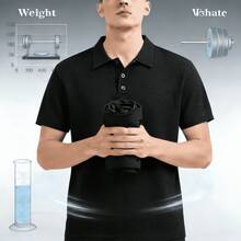 Men's Short-Sleeved Polo Shirts, Fitted, Soft And Lightweight, Breathable, Comfortable And Refreshing. - 黑色 - 查看 3