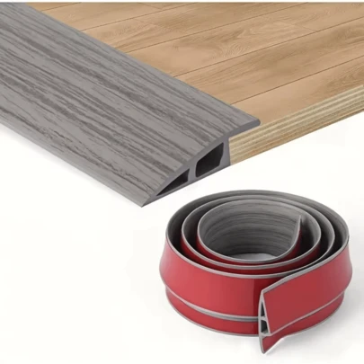 1 pieza 5cm X 100cm Rampa autoadhesiva de PVC, Tira de umbral, Protector de umbral, Reductor de umbral, Moldura de transición de piso, Adecuado para piso laminado, alfombra, madera dura