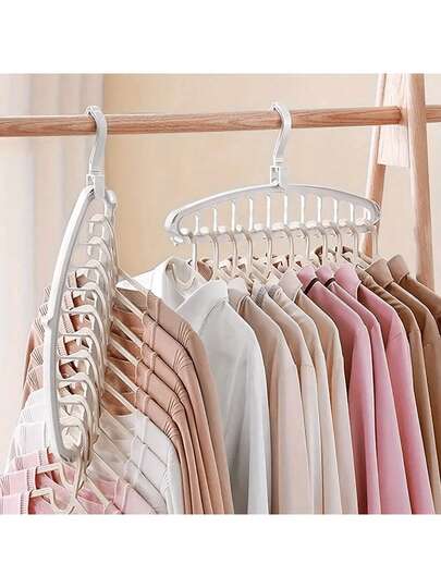 1 Stück multifunktionaler platzsparender Kleiderbügel, Kunststoff Kleiderschrank Aufbewahrungsregal, tragbarer faltbarer Kleiderbügel geeignet für Kleiderschrank Aufbewahrung, unverzichtbar für Reisen