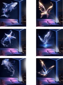 1pc Dreamlike Creative Projection Lamp, Atmosphere Projection Lamp, Dreamlike Projection Night Light, Ocean Butterfly Projection Lamp. Portable Design, USB Powered, 360° Rotation. Suitable For Ceiling Decoration, Bedroom Decoration, Party Decoration, Holiday Decoration, Birthday Atmosphere Decoration And Background Pattern Decoration. - Warm white light - View 3