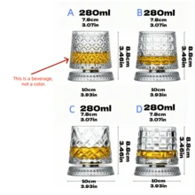 1pc Whiskey Glass, Rotatable Highball Glass, Premium Crystal Glass Cup - Multicolor - View 3