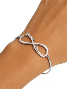 Personalized Stainless Steel Gold Infinity Symbol Name Bracelet, Infinity Name Bracelet, Custom Jewelry Gift, Creative Unique Gift, Holiday Gift, Birthday Gift, Perfect Gift - Unlimited Name Styles - View 11