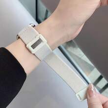 2条装尼龙弹性磁吸式替换表带，兼容 40mm 41mm 44mm 45mm，手表 - 燻衣紫+粉紅 - 查看 6