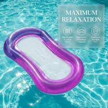 1pc Inflatable Swimming Float With Backrest, Pool Party Accessory - Multicolor - View 11