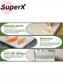 Double-Sided Cutting Board, 304 Stainless Steel, Anti-Mold And Antibacterial - Bạc - Xem 2