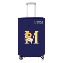 1pc Non-Stretch Non-Woven Fabric Luggage Protective Cover Suitable For 20-30 Inch Trolley Case, Anti-Scratch Luggage Protector, Travel Accessory With Sunflower & Letter Pattern, Back To School Essential - Blue - View 56