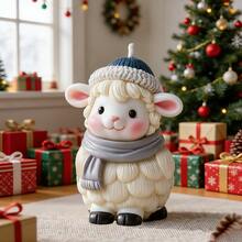 Cute Little Sheep-Shaped Aromatherapy Candle Silicone Mold. DIY Scarf-Wearing Little Sheep Silicone Mold, Suitable For Resin, Gypsum, Clay, Concrete, Cement Crafts And Other Holiday Gifts And Home Decorations. - A-White - View 8