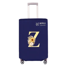 1pc Non-Stretch Non-Woven Fabric Luggage Protective Cover Suitable For 20-30 Inch Trolley Case, Anti-Scratch Luggage Protector, Travel Accessory With Sunflower & Letter Pattern, Back To School Essential - Blue - View 162