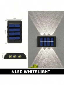 أضواء جدارية شمسية 10LED/8LED/6LED، إضاءة خارجية، تصميم صف مزدوج، إضاءة تعمل بالطاقة الشمسية LED، ديكور جداري خارجي، أبيض دافئ، لإضاءة الأجواء الزخرفية، مناسبة للحديقة الخارجية والفناء والممر والفناء والشارع والسياج والمرآب والشرفة وطاولة الطعام - متعدد الألوان - مشاهدة 13