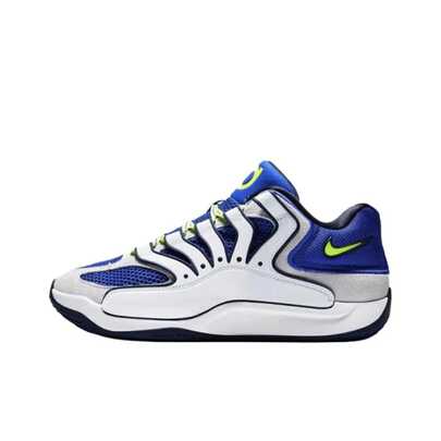  Nike KD 18 Versatile, Comfortable, Slip-Resistant, Durable Low-Top Basketball Shoes For Men, White And Blue.