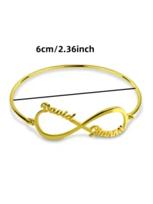 Personalized Stainless Steel Gold Infinity Symbol Name Bracelet, Infinity Name Bracelet, Custom Jewelry Gift, Creative Unique Gift, Holiday Gift, Birthday Gift, Perfect Gift - Unlimited Name Styles - View 7