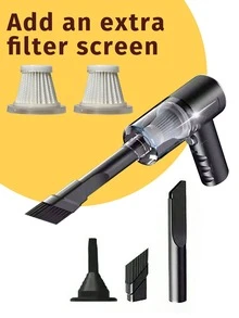 1pc Rechargeable Wireless Car Vacuum Cleaner, With Dual Filtration, Strong Suction, Portable Handheld Mini Duster Blower, Suitable For Home And Car - Multicolor - View 17