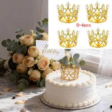 Vương miện đính ngọc trai pha lê vàng/bạc dùng trang trí bánh kem, thích hợp cho đám cưới, sinh nhật, trang trí hoa, quà tặng Ngày của Mẹ. - Vàng - Xem 22