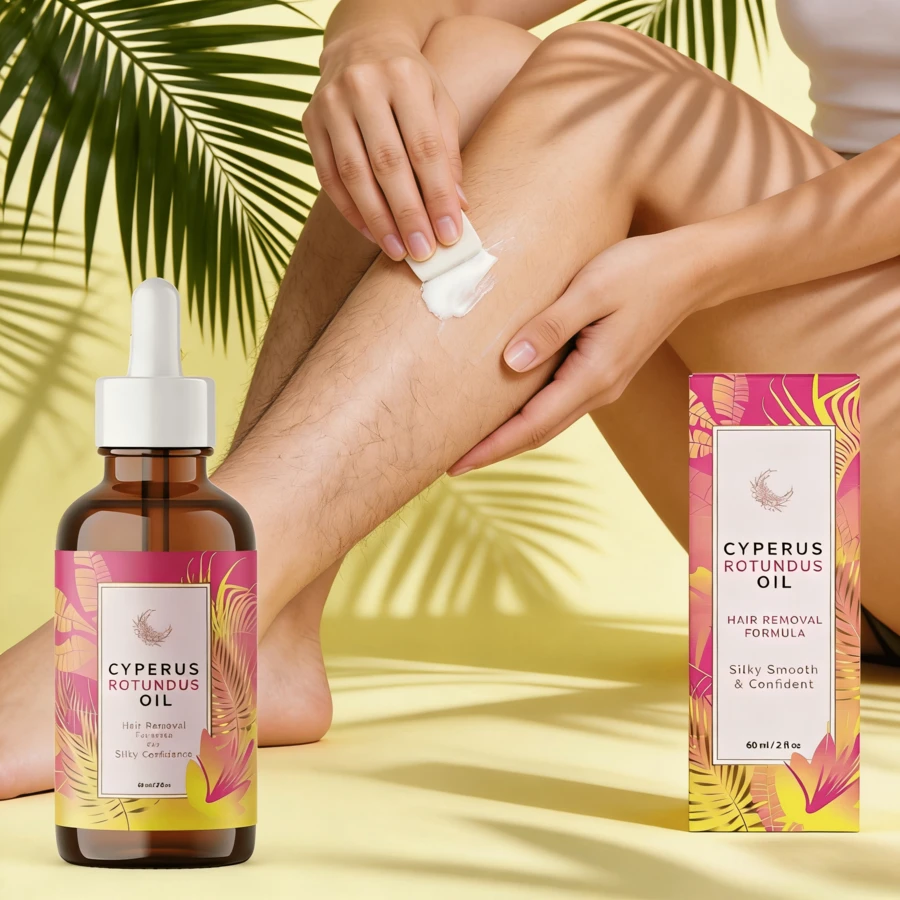 Natural Permanent Hair Reduction Oil - Caramela Beauty With Cyperus Rotundus Extract | Clinically Tested, Painless At-Home Treatment, Slows & Reduces Regrowth - 淺粉色 - 查看 1