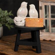 Wooden Plant Stool, Small Round Flower Pot Stand Suitable For Indoor And Outdoor, Decorative Display Rack Suitable For Flower Pots, High Wooden Base For Living Room, Patio Or Balcony - A - View 10