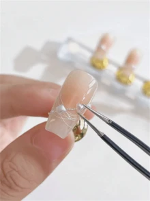 Y2K 金色美甲展示架套装，印花美甲展示架，磁性美甲架，美甲练习架，亚克力美甲入门套装配件，美甲印花图案，美甲沙龙设备及装饰，用于美甲展示和练习，旅行必备，母亲节礼物 - 金色 - 查看 3