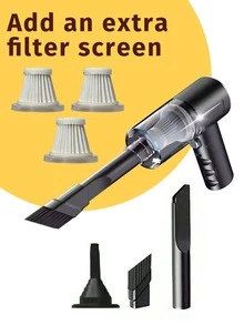 1pc Rechargeable Wireless Car Vacuum Cleaner, With Dual Filtration, Strong Suction, Portable Handheld Mini Duster Blower, Suitable For Home And Car - Multicolor - View 16