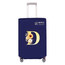 1pc Non-Stretch Non-Woven Fabric Luggage Protective Cover Suitable For 20-30 Inch Trolley Case, Anti-Scratch Luggage Protector, Travel Accessory With Sunflower & Letter Pattern, Back To School Essential - Blue - View 62