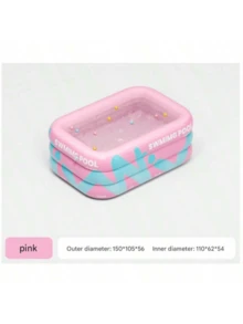 1pc Large PVC Inflatable Swimming Pool, Double-Layer Sealed Air Valve, Bottom Drainage Device, No Electricity Needed, Suitable For Garden Water Party - One Size Fits All - View 14