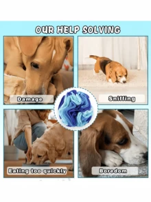 Interactive Dog Snuffle Ball - Dog Toy, Keeps Dogs Busy, Can Be Filled With Treats To Exercise Dog's Sense Of Smell And Slow Down Eating Speed - Blue - View 3