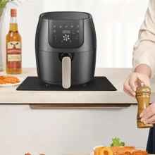 1pc Heat Resistant Non-Slip Silicone Air Fryer Mat, Heat Resistant Up To 250°C/482°F, Waterproof And Oil-Proof Kitchen Mat Suitable For Air Fryer, Microwave Oven, Oven, Black - Black - View 9