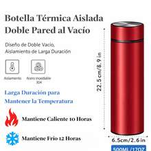Kynley Garrafa térmica de aço inoxidável de 500ml, livre de BPA, com parede dupla e isolamento a vácuo, ideal para bebidas quentes e frias, perfeita para o escritório e para atividades esportivas. ✅ Entrega na Espanha em 48/72 horas. - Prata - Ver 4