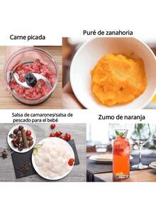 Licuadora, Licuadora de inmersión, Juego de licuadora de mano de 4 en 1, que incluye licuadora multifunción, batidor de huevos, picadora y vaso, adecuada para procesar alimentos y mezclar comida para bebés. - Juego de licuadora negra - Ver 5
