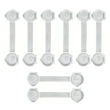 2/4/6/8/10/12pcs Transparent Child Safety Locks - Adjustable Drawer Cabinet Door Fridge Locks, No Drilling Required, Anti-Theft Design, Multi-Angle Flexible, 145mm Length, Plastic Material, Non-Destructive Installation, Furniture Protection, Modern Safety Locks - Clear - View 15