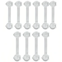 2/4/6/8/10/12pcs Transparent Child Safety Locks - Adjustable Drawer Cabinet Door Fridge Locks, No Drilling Required, Anti-Theft Design, Multi-Angle Flexible, 145mm Length, Plastic Material, Non-Destructive Installation, Furniture Protection, Modern Safety Locks - Clear - View 17