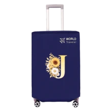 1pc Non-Stretch Non-Woven Fabric Luggage Protective Cover Suitable For 20-30 Inch Trolley Case, Anti-Scratch Luggage Protector, Travel Accessory With Sunflower & Letter Pattern, Back To School Essential - Blue - View 166
