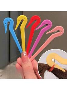 2件装/3件装/5件装便携式脱毛工具，一次性橡皮筋剪发器，发圈取下器，无损剪发工具 - 彩色 - 查看 9