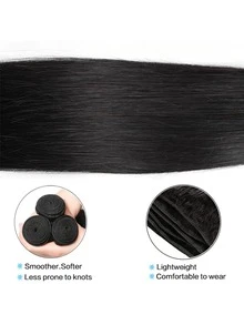 #1B 12A Human Hair Bundles 14-32 Inch Straight Human Hair Unprocessed Hair Weave Natural Black - Natural Black - View 6