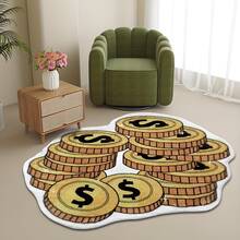 1 块独家定制美元钞票图案地毯，招财进宝地毯，1 盒时尚美元主题多功能地毯，适用于客厅、卧室、入口、厨房、浴室、游戏室、书房 - 可清洗且防滑 - 彩色 - 查看 8