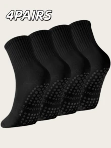 4 Pairs Women's Non-Slip Yoga Socks, Suitable For Pilates, Pure Ballet, Ballet Dance, Exercise - Multicolor - View 8