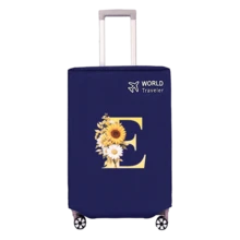 1pc Non-Stretch Non-Woven Fabric Luggage Protective Cover Suitable For 20-30 Inch Trolley Case, Anti-Scratch Luggage Protector, Travel Accessory With Sunflower & Letter Pattern, Back To School Essential - Blue - View 50