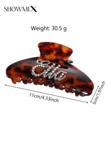 Handcrafted Diamond-Encrusted Classic Customized Logo/Name Acrylic Hair Clip, Fashionable Versatile Personalized Gift - Multicolor - View 11