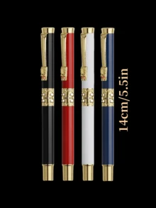 1pc Personalized Custom Engraved Metal Luxury Gift Ballpoint Pen (Black Ink), Exquisite Custom High-Quality Fountain Pen, Gold-Plated Nib, Best Engraved Custom Fountain Pen Gift - Multicolor - View 5