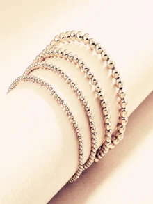 4pcs/Set Fashionable Personalized Beaded Bracelet, Suitable For Daily, Vacation, Party, Gift - Multicolor - View 7