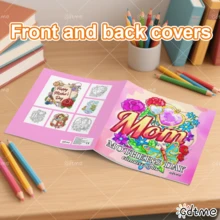 GDTME Libro para colorear "Día de la Madre" impreso por una sola cara de Huise, 24 páginas con páginas interiores gruesas y no transparentes, relajante y que ayuda a aliviar el estrés, diseños a mano coloridos de amor y , adecuado como regalo para Año Nuevo, Pascua, San Valentín, festival de música, temporada de bodas, cumpleaños para adultos y amigos - GY-385 - Ver 4