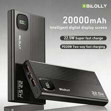 22.5W Fast Charging Portable Power Bank With Real-Time Battery Level Display, DP 20W Fast Charging, Ultra-Slim Design, Supports Type-C Bidirectional Charging, Portable External Battery Pack Compatible With IPhone 16/15/14/13/12/11 And Android Series. - 黑色 - 查看 11