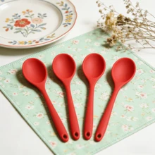 [2/4/6pcs] Premium Silicone Basting Brush, 8-Inch Heat Resistant Kitchen Tool, Non-Stick Cooking Spoon For Grilling Baking, Dishwasher (Red) - Red - View 14