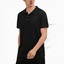 Men's Short-Sleeved Polo Shirts, Fitted, Soft And Lightweight, Breathable, Comfortable And Refreshing. - 黑色 - 查看 4
