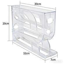 1PC Frosted Clear Plastic 4-Tier Auto Rolling Egg Organizer, 30 Eggs Capacity, Only 7cm (2.8in) Wide, Space-Saving Fridge Storage Box, Kitchen Essentials - 透明白[4層約30蛋] - 查看 3