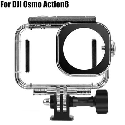 Action 6 Kamera için Su Geçirmez Dalış Kılıfı, 60 Metre/196 Fit Su Altı Muhafazası, Buğu Önleyici Parçalar, Hızlı Çıkarma Montajı ve Uzun Vida, Şnorkelli Dalış, Sörf, Yüzme, Derin Deniz Dalışı için Koruyucu Kılıf, Şeffaf Lens, Ağır Hizmet Tipi Dış Mekan Aksesuarı