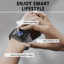 LAXASFIT Smart Watch, High-Definition Display, 100+ Sports Modes, Voice Assistant & Music Control - Wireless Connection, Silicone Strap, Rechargeable Battery, Square Case, Compatible With Android & IOS - Fashionable Fitness Tracker - View 5