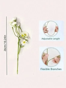 6支/60朵仿真雏菊花束 - 白色和黄色仿真花，非常适合情人节、母亲节、复活节、婚礼季和DIY家居装饰、节日花卉摆设 | 装饰雏菊花束 - 彩色 - 查看 12