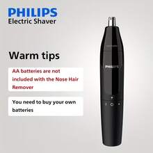 PHILIPS Nose And Ear Hair Trimmer,360° Rotary Cutter Head Washable Automatic, NT1620/14, Batteries Not Included - Black - View 9
